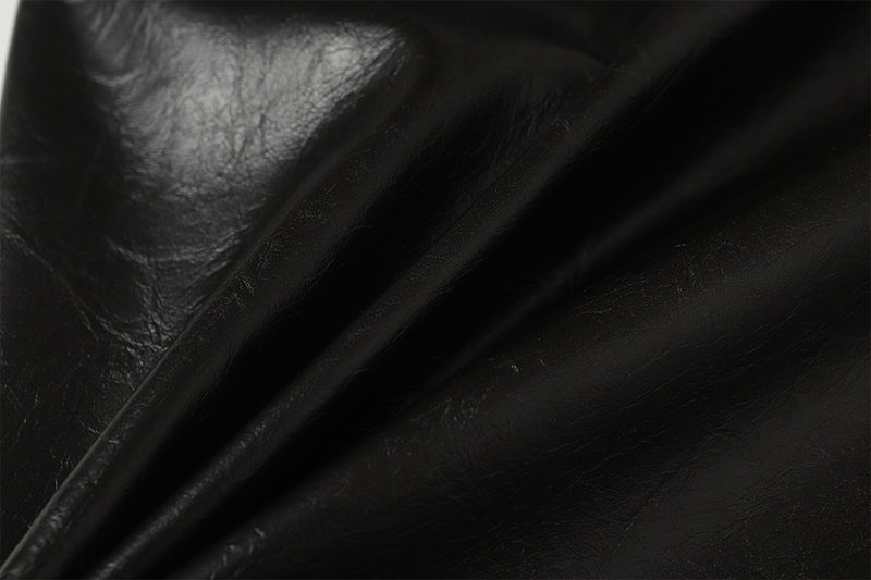 Wide-Leg Faux Leather Pants with Spiderweb Embossed Panels