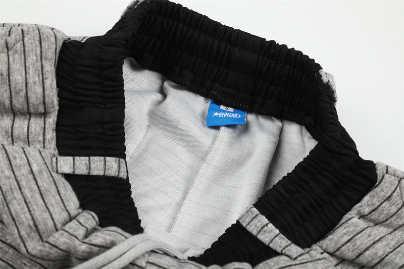 Striped Wide-Leg Sweatpants – Oversized Baggy Fit with Contrast Waistband