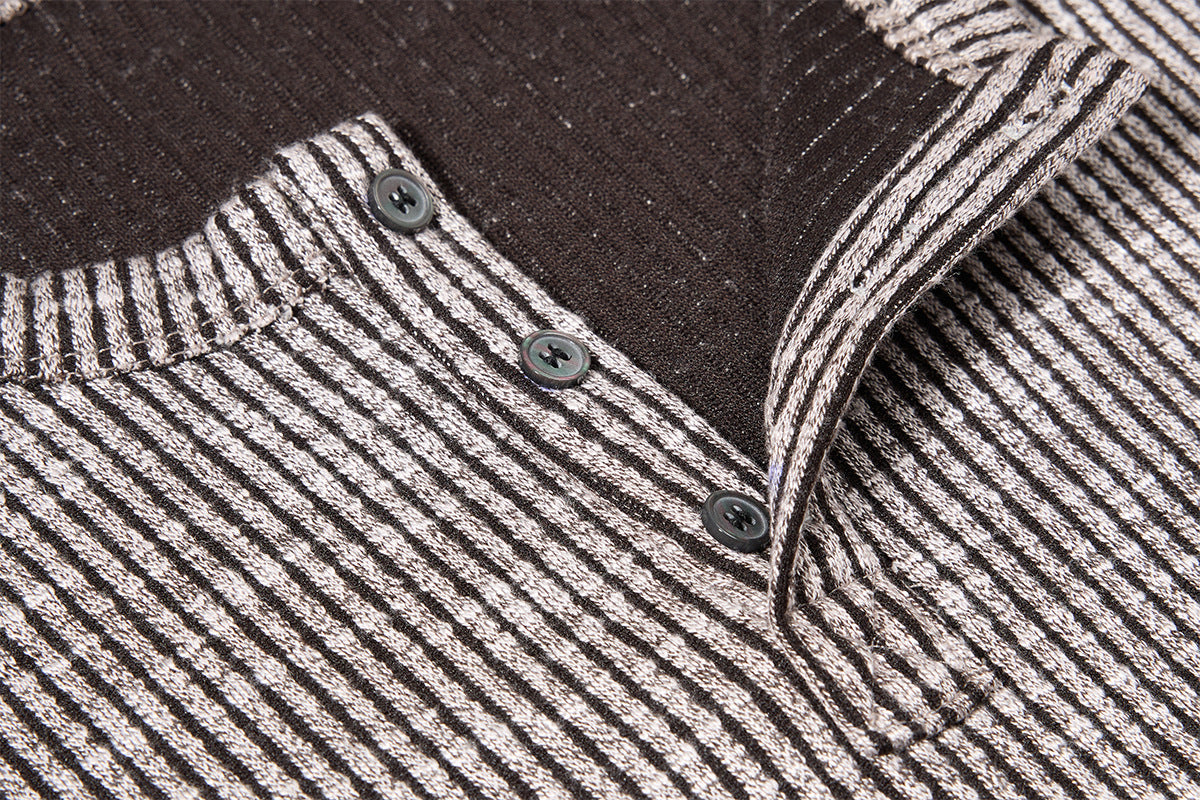 Men's Ribbed Henley Long Sleeve Tee – Vintage Old Money Style