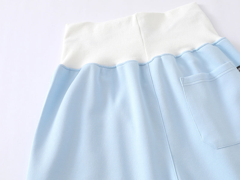 Pantalon de survêtement baggy à jambes larges avec imprimé croix – taille haute colorblock