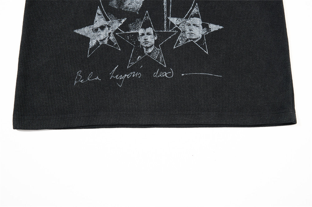 Bauhaus Gothic Rock Waffle Knit Long Sleeve Shirt – Vintage Band Graphic Tee