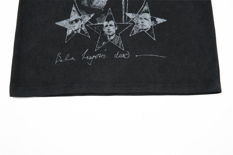 Bauhaus Gothic Rock Waffle Knit Long Sleeve Shirt – Vintage Band Graphic Tee