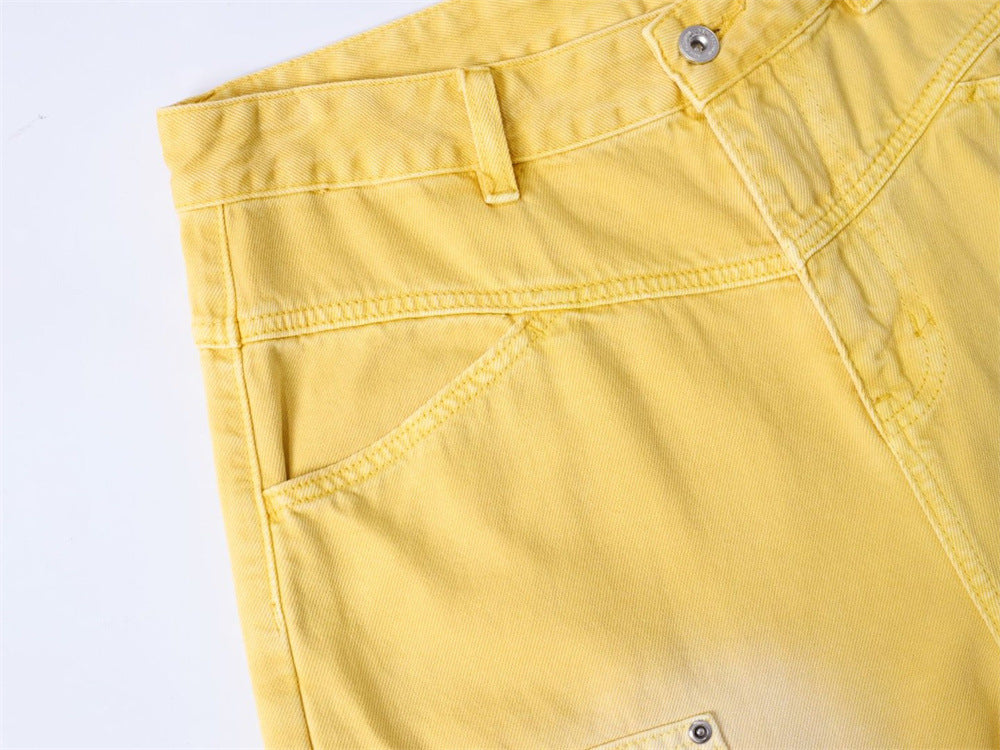 Baggy-Denimshorts für Herren – gewaschene Carpenter-Style-Jeansshorts für Streetwear