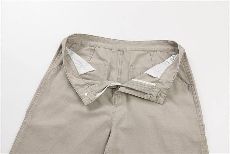 Men's Wide-Leg Cargo Pants – Straight-Fit Utility Trousers with Pocket Detail