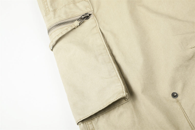 Wide-Leg Cargo Pants – Multi-Pocket Straight-Fit Workwear Trousers
