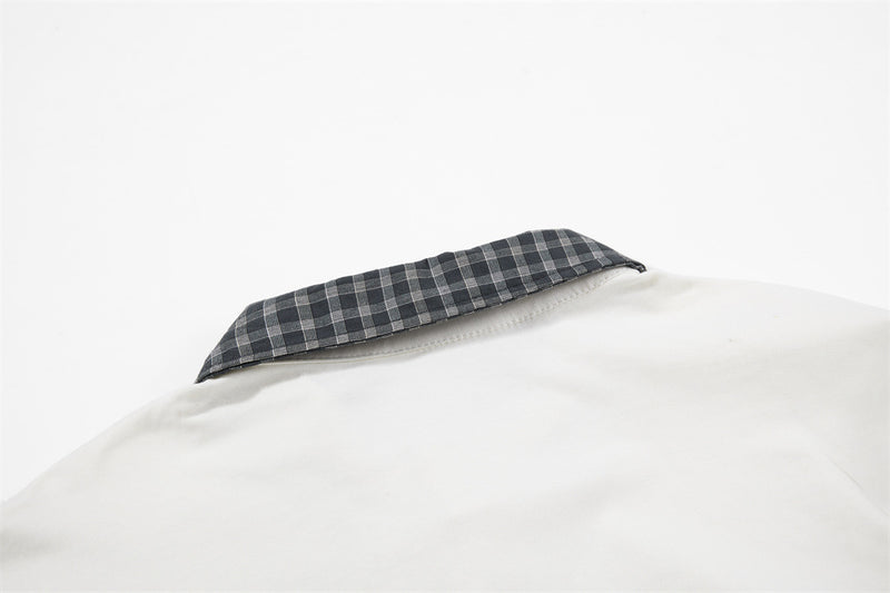 Brooklyn Vintage Layered Polo Shirt with Plaid Sleeves – Relaxed Fit