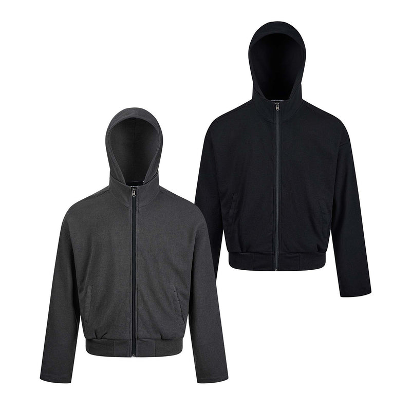 Sweat à capuche zippé boxy – Veste à capuche intégralement zippée en maille gaufrée