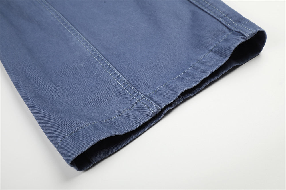 Wide-Leg Cargo Pants with Multi-Pocket Design and Contrast Paneling