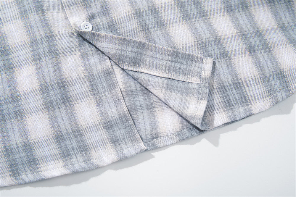 Retro Plaid Long-Sleeve Shirt – Oversized Relaxed Fit