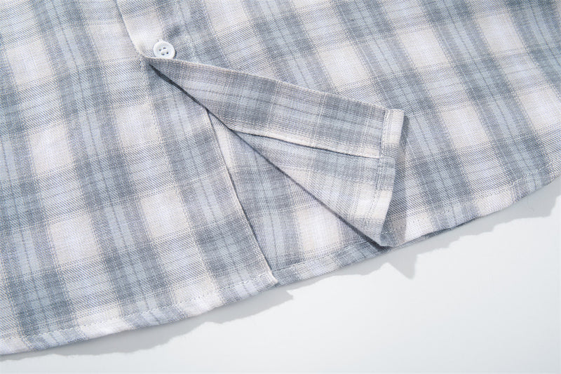 Retro Plaid Long-Sleeve Shirt – Oversized Relaxed Fit