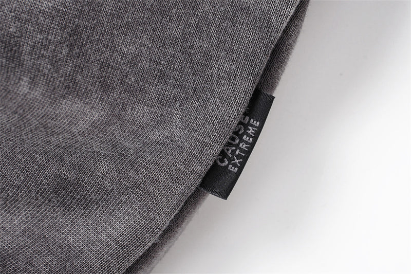 Veste à capuche zippée délavée à l'acide – Patchwork à bords francs et coupe oversize