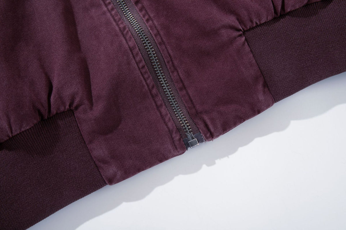 Cazadora bomber oversize con capucha – Prenda acolchada de algodón lavado