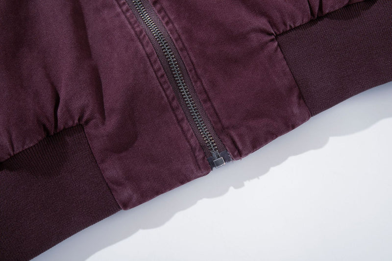 Cazadora bomber oversize con capucha – Prenda acolchada de algodón lavado