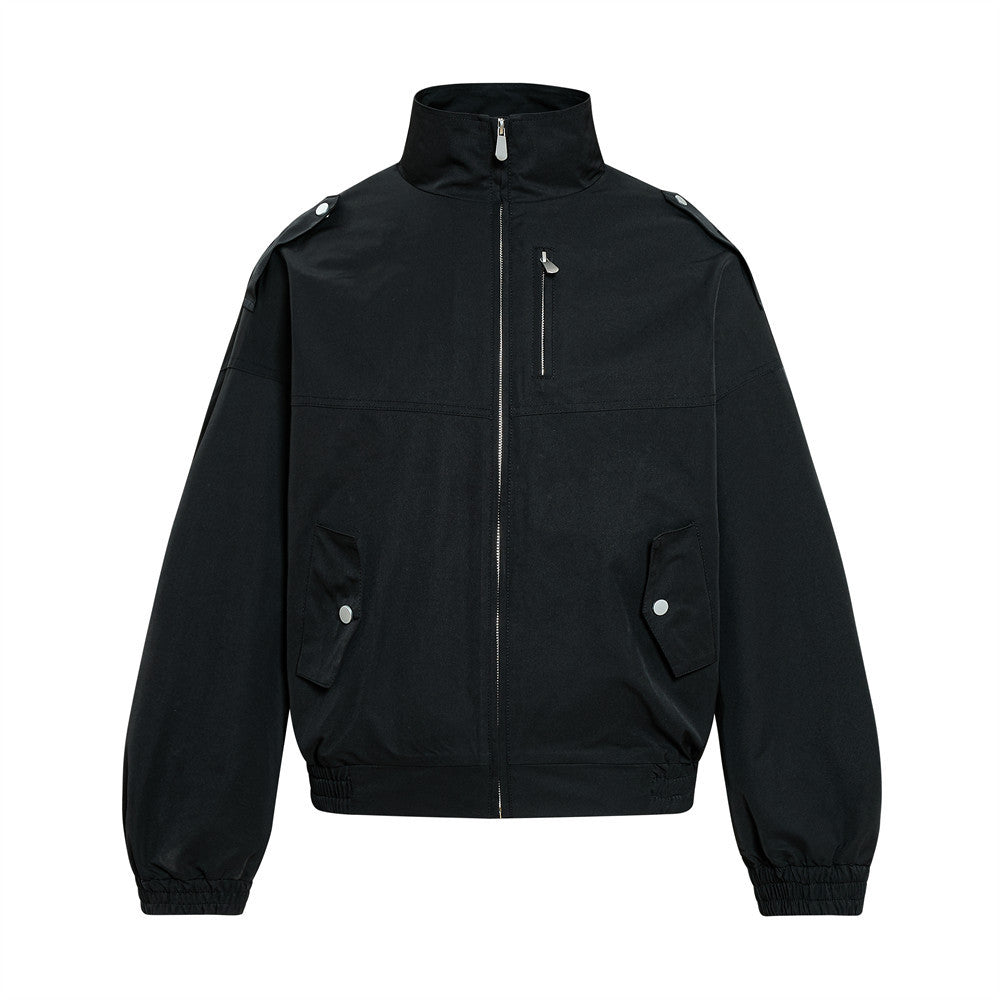 Veste cargo homme oversize à col montant et manches froncées