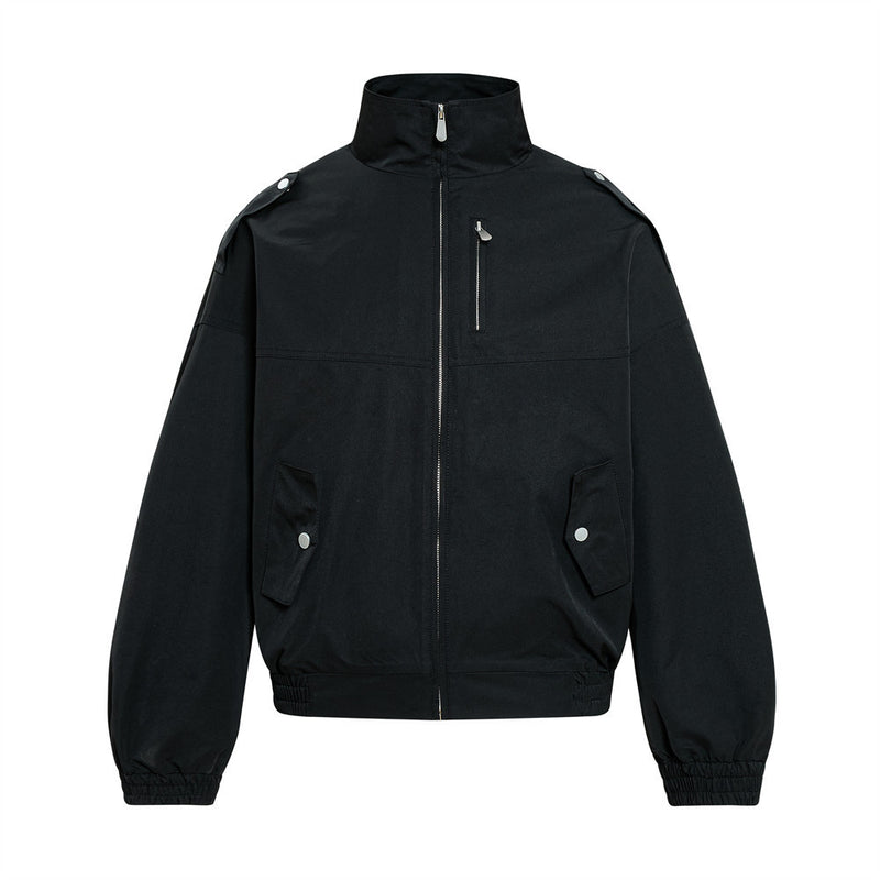 Veste cargo homme oversize à col montant et manches froncées