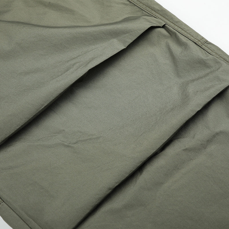 Wide-Leg Parachute Cargo Pants – Pleated Baggy Fit with Zip Pockets