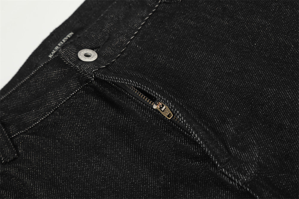 Wide-Leg Raw Denim Jeans – Relaxed Straight Fit