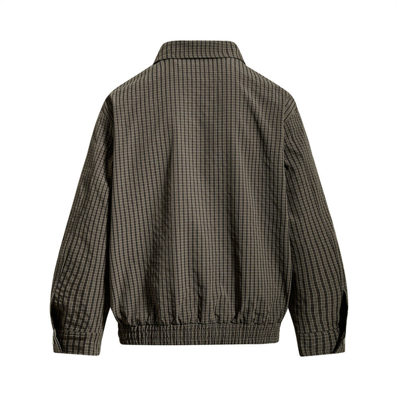 Mens Plaid Suit Jacket Oversized Harrington Streetwear Coat