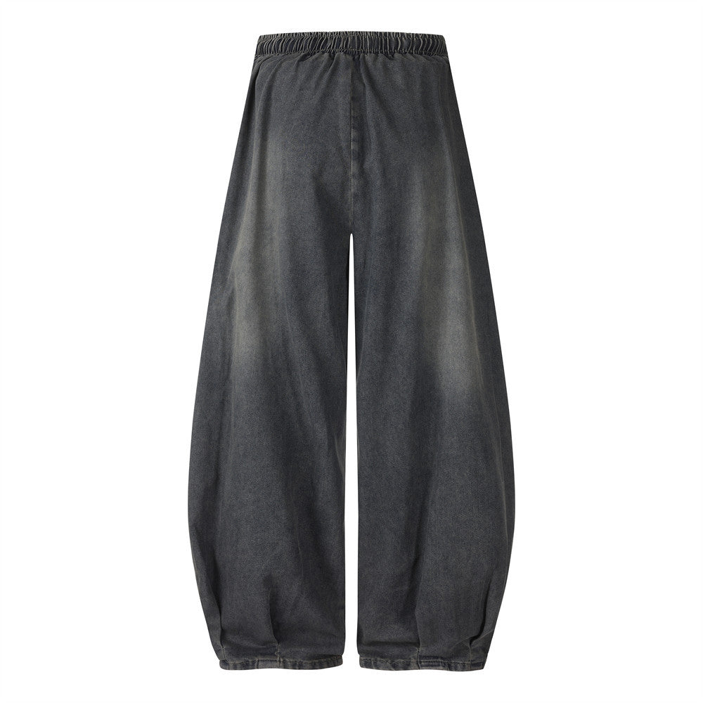 Wide-Leg Balloon Jeans – Acid-Washed Vintage Parachute Silhouette