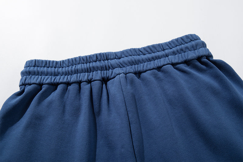 Wide-Leg Sweatpants – Vintage Washed Heraldic Graphic, Relaxed Straight Fit