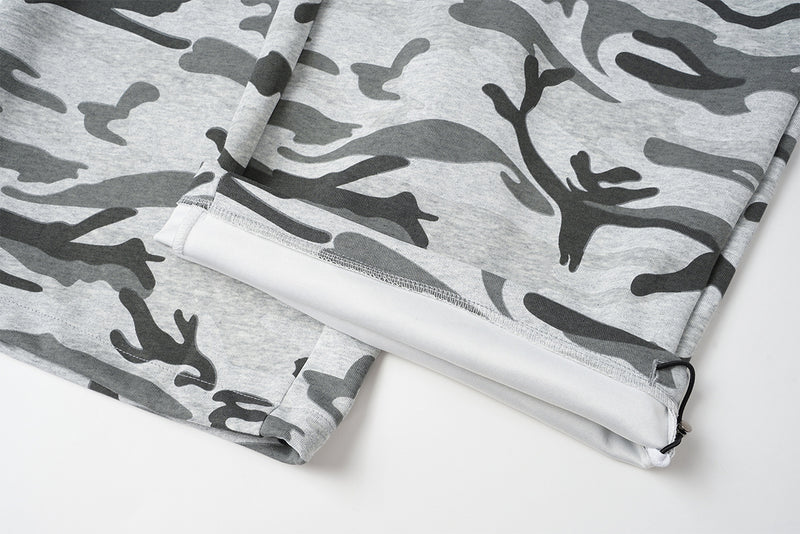 Wide-Leg Camo Sweatpants with Skeleton & Cross Patches
