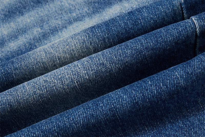 Herren Vintage-Washed-Wide-Leg-Flare-Jeans – Entspannte Passform, Used-Denim