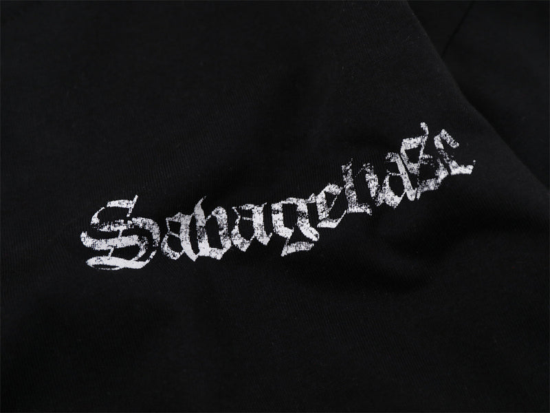 Savage Base Fake-Zweiteiler mit karierten Patchwork-Ärmeln – Oversized-Langarmshirt für Herren