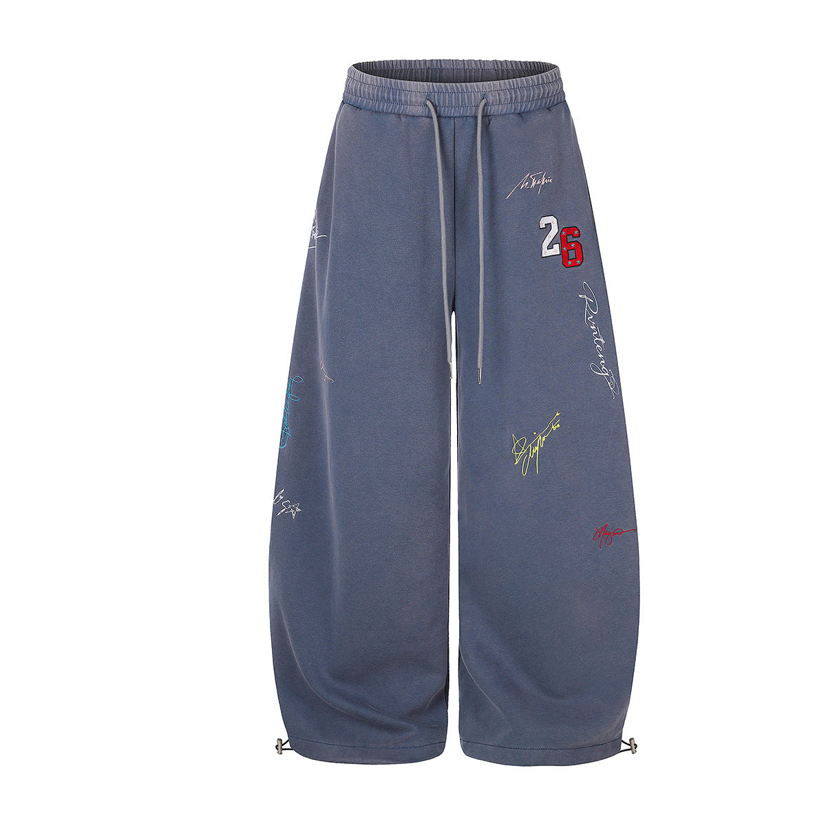 Pantalon de survêtement à jambes larges avec broderies graffiti signature et numéro 26