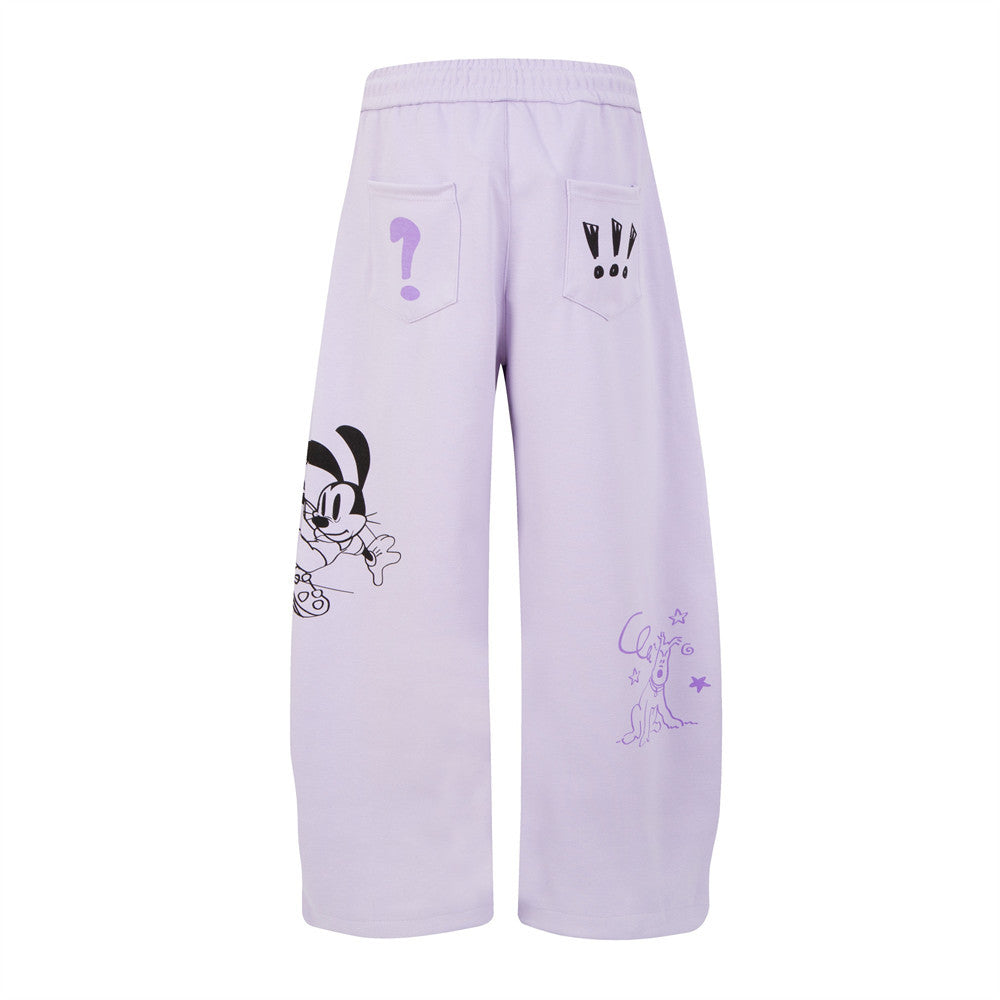 Mickey Mouse Graphic Wide-Leg Sweatpants with Football Charm