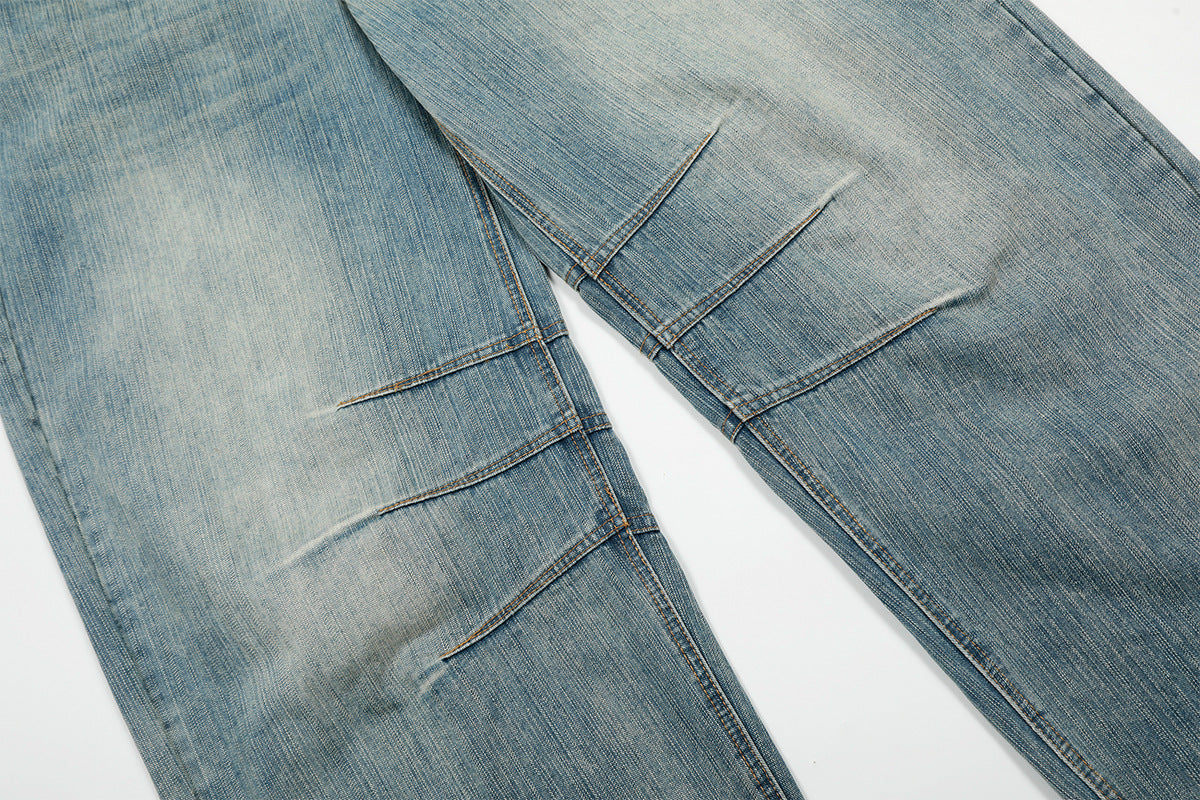 Hellblaue Baggy-Jeans für Herren – Wide-Leg-Denim mit Vintage-Waschung
