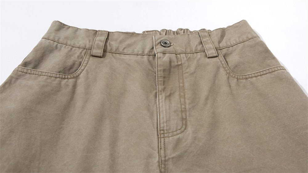 Baggy Cargo Pants Men – Wide Leg Multi-Pocket Washed Straight Trousers
