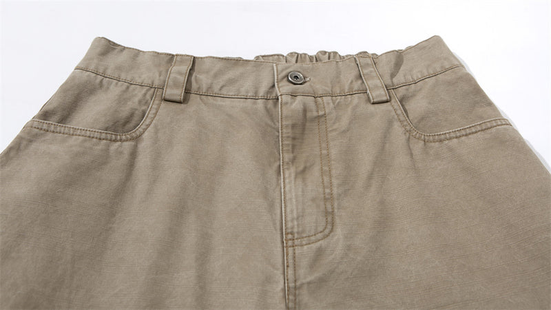Baggy Cargo Pants Men – Wide Leg Multi-Pocket Washed Straight Trousers