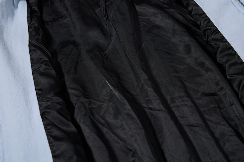 Retro American Washed Zip-Up Jacket with Corduroy Collar