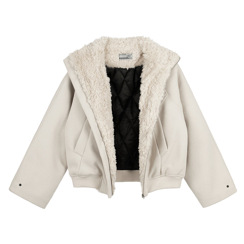 Men's Oversized Bomber Jacket with Sherpa Collar – Padded Winter Coat