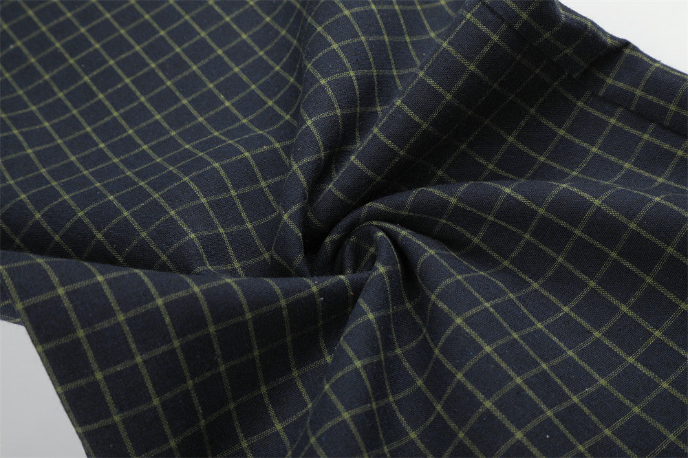 Plaid Wide-Leg Pants – Contrast Elastic Waistband, Relaxed Fit