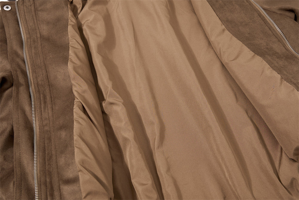 Blouson bomber rétro oversize – Homme, veste courte en similicuir à col revers workwear