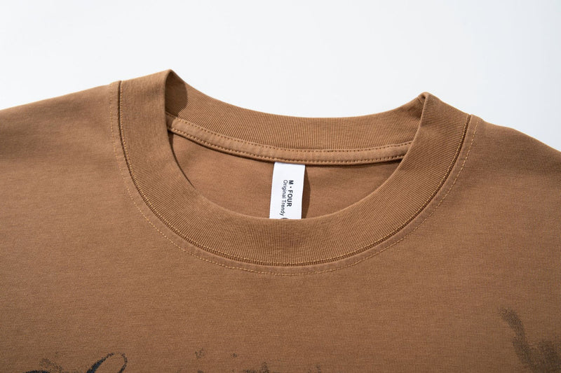 T-shirt graphique à manches longues – Ailes et inscription effet délavé, coupe oversize