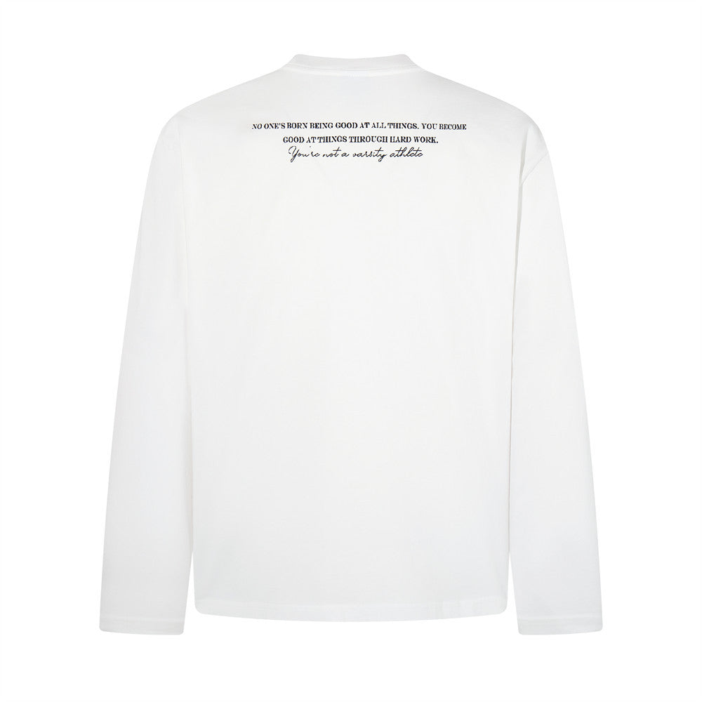 T-shirt manches longues à imprimé art abstrait – Col rond oversize graphique