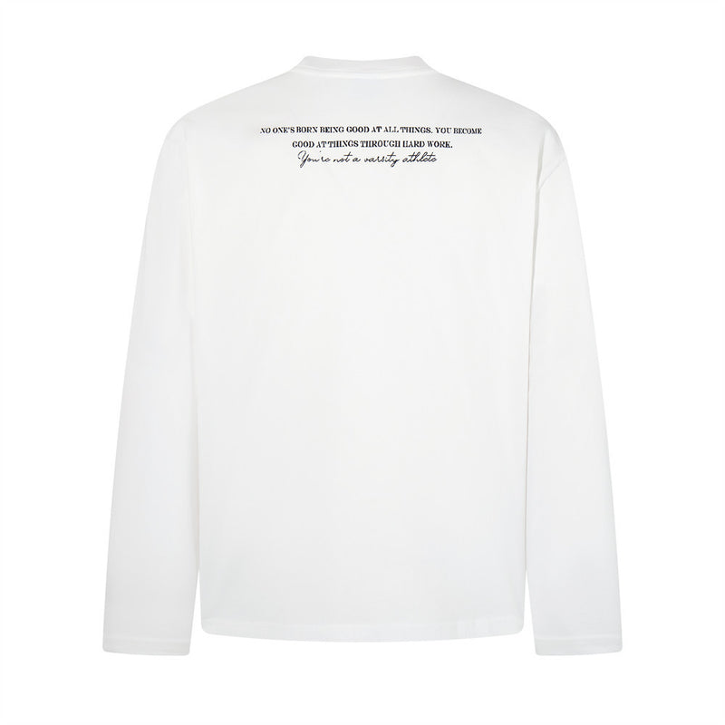 T-shirt manches longues à imprimé art abstrait – Col rond oversize graphique