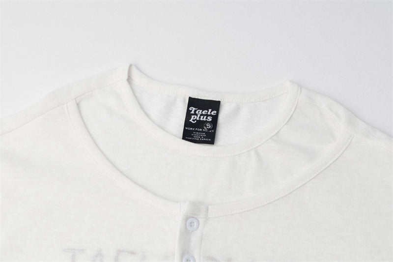 T-shirt homme oversize à manches longues – Imprimé script hip-hop, blanc