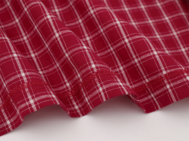 Plaid Long Sleeve Shirt – Savage Base Script Embroidery, Relaxed Fit