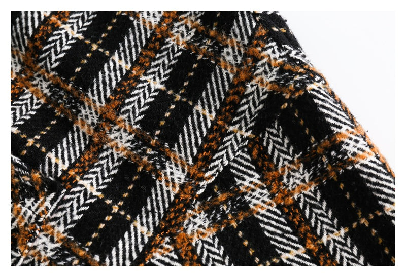 Vintage Plaid Patchwork Fringe Jacket – Oversized Unisex Overshirt