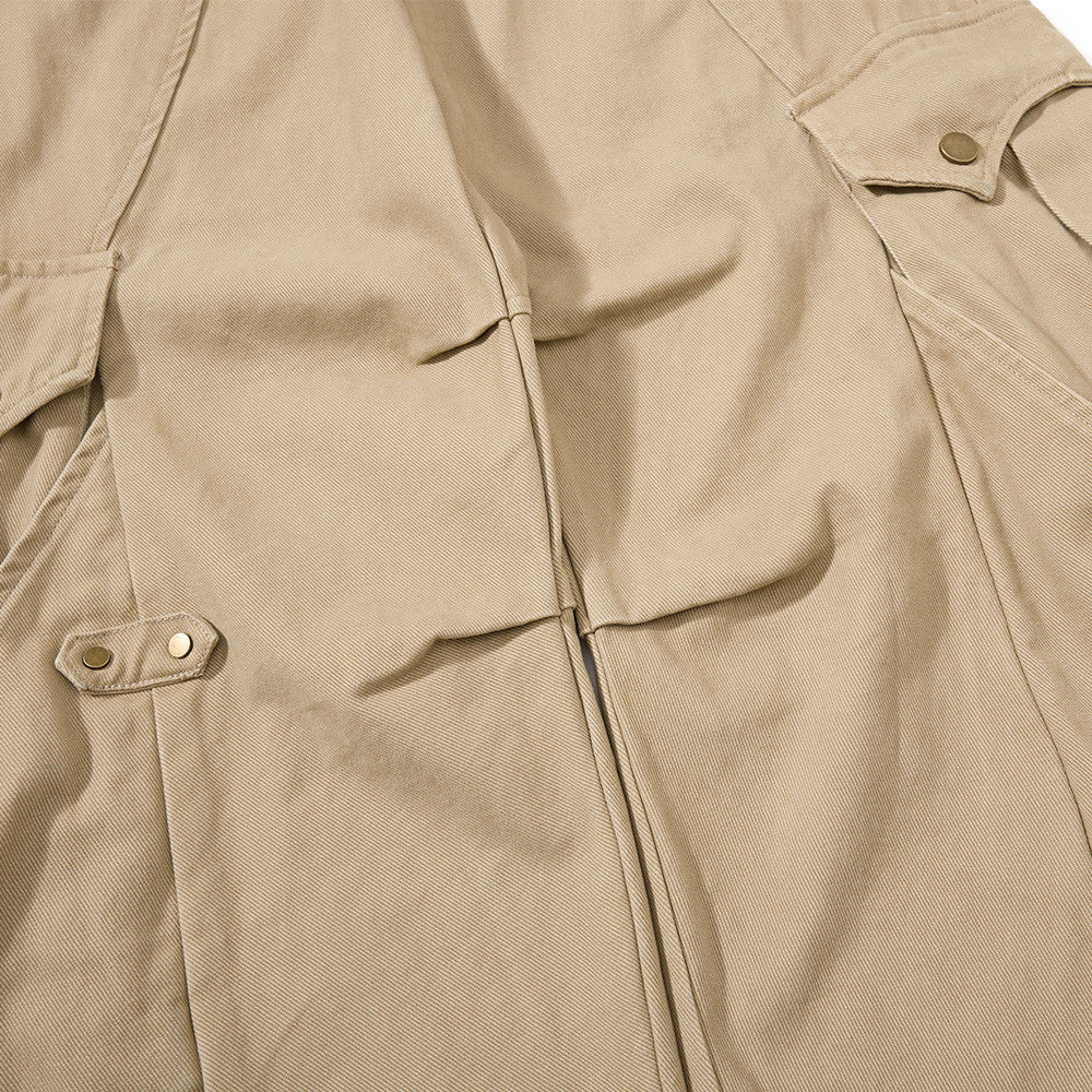 Wide-Leg Cargo Pants with Multi-Pocket Deconstructed Design