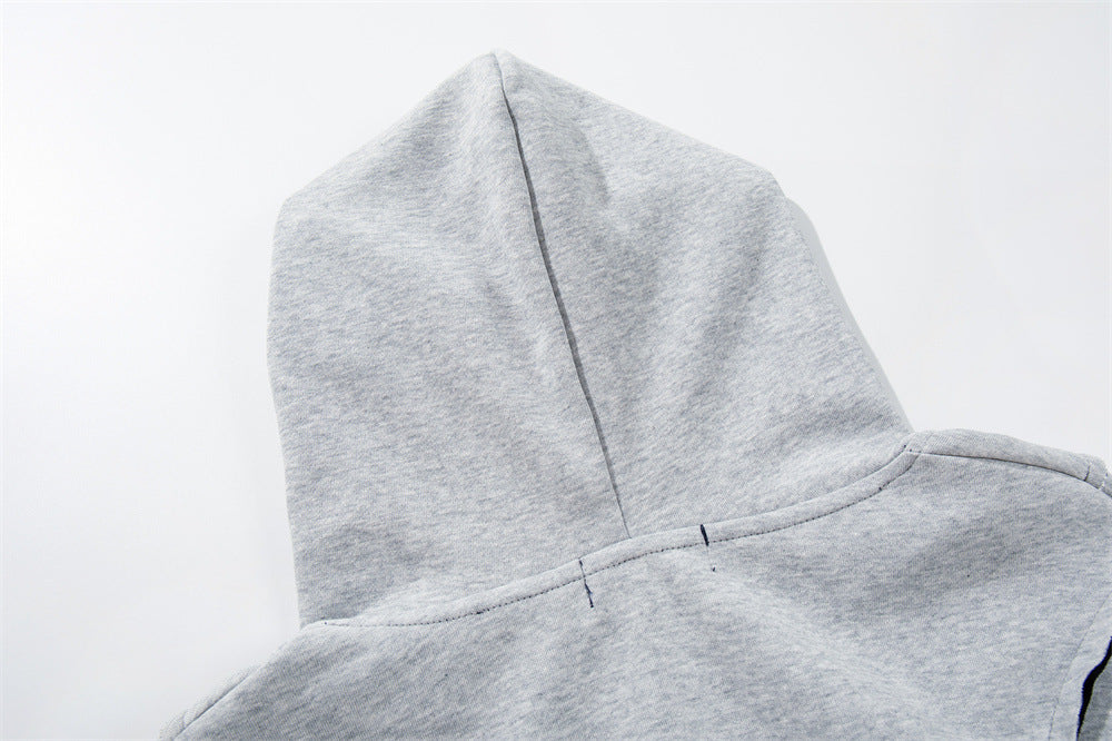 Oversized Pullover Hoodie – Contrast Hood Lining & Exposed Seam Detail