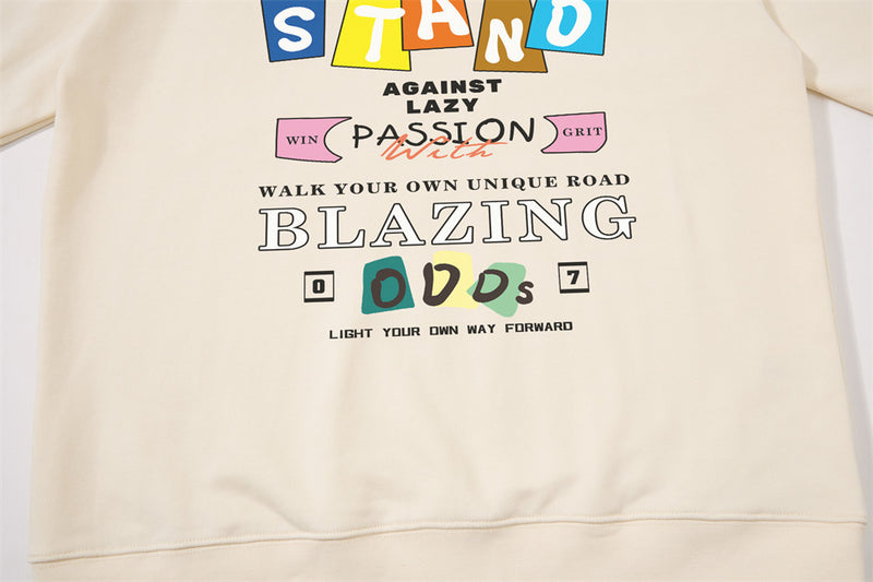 Oversized Graphic Print Crew Neck Sweatshirt – Stand Blazing Odds Design
