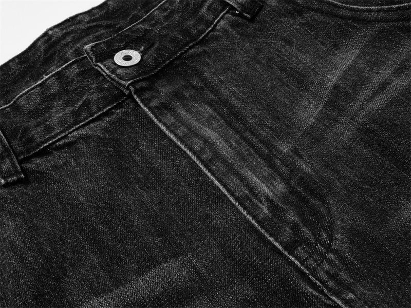 Baggy Black Jeans Men – Wide Leg Vintage Washed Straight Denim Pants
