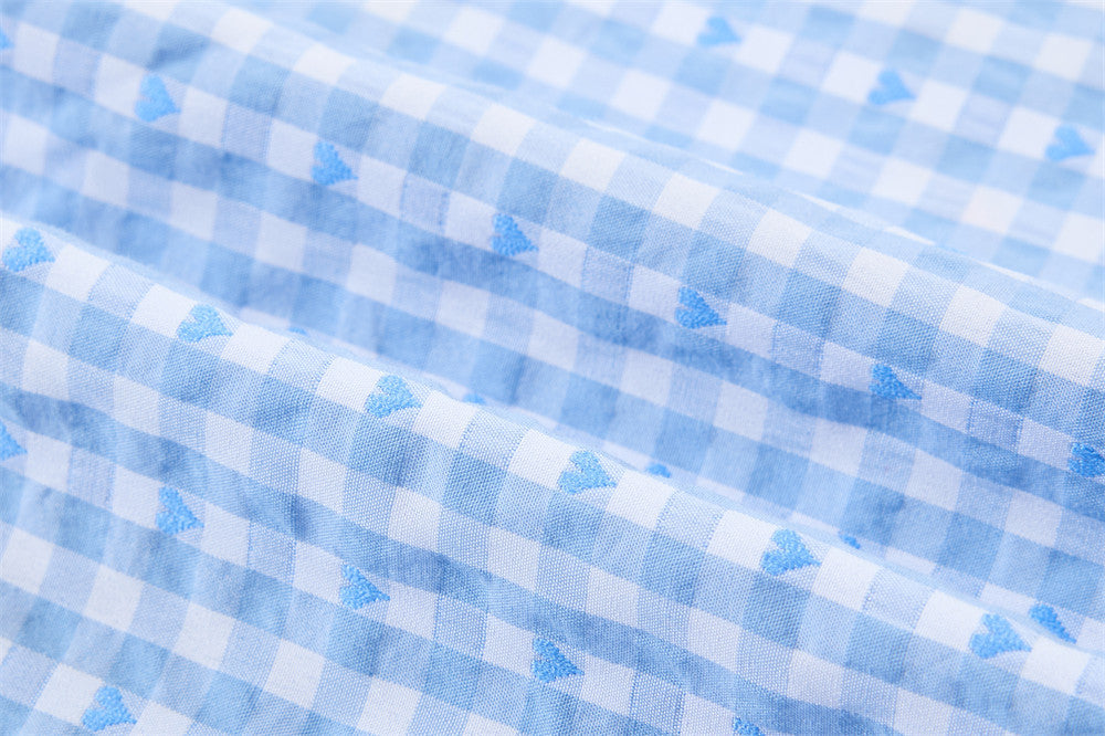 Langarmhemd mit Vichykaromuster und gesticktem Cartoon-Welpen – Relaxed Fit