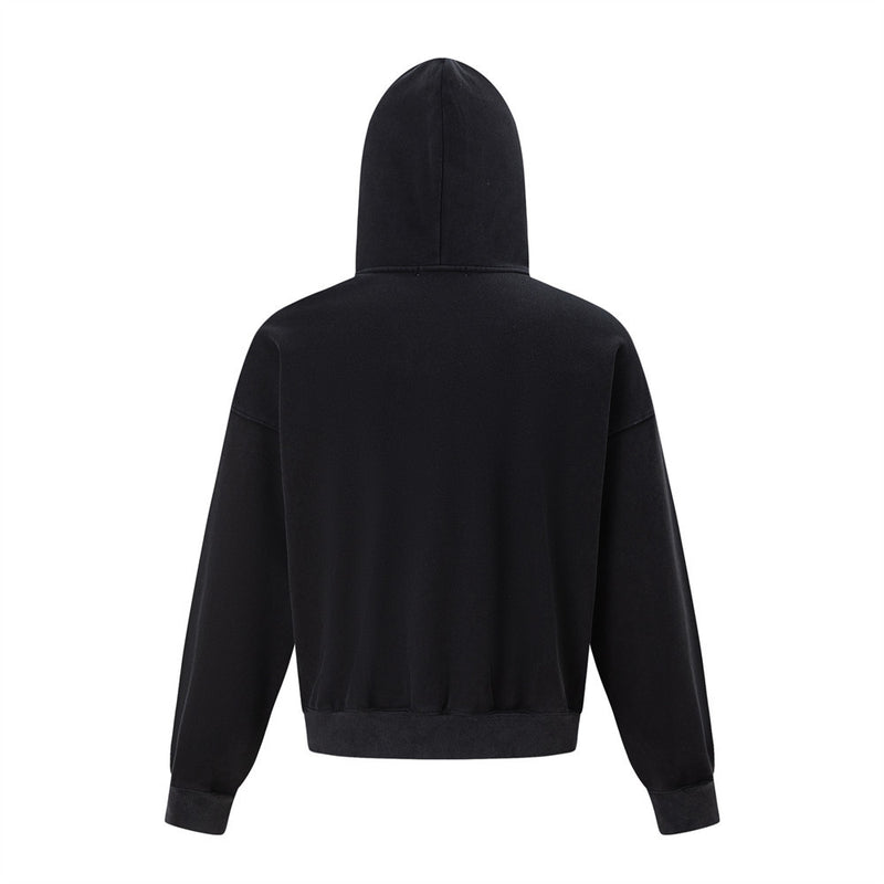 Men's Vintage Star Graphic Zip-Up Hoodie – Oversized American Retro Streetwear