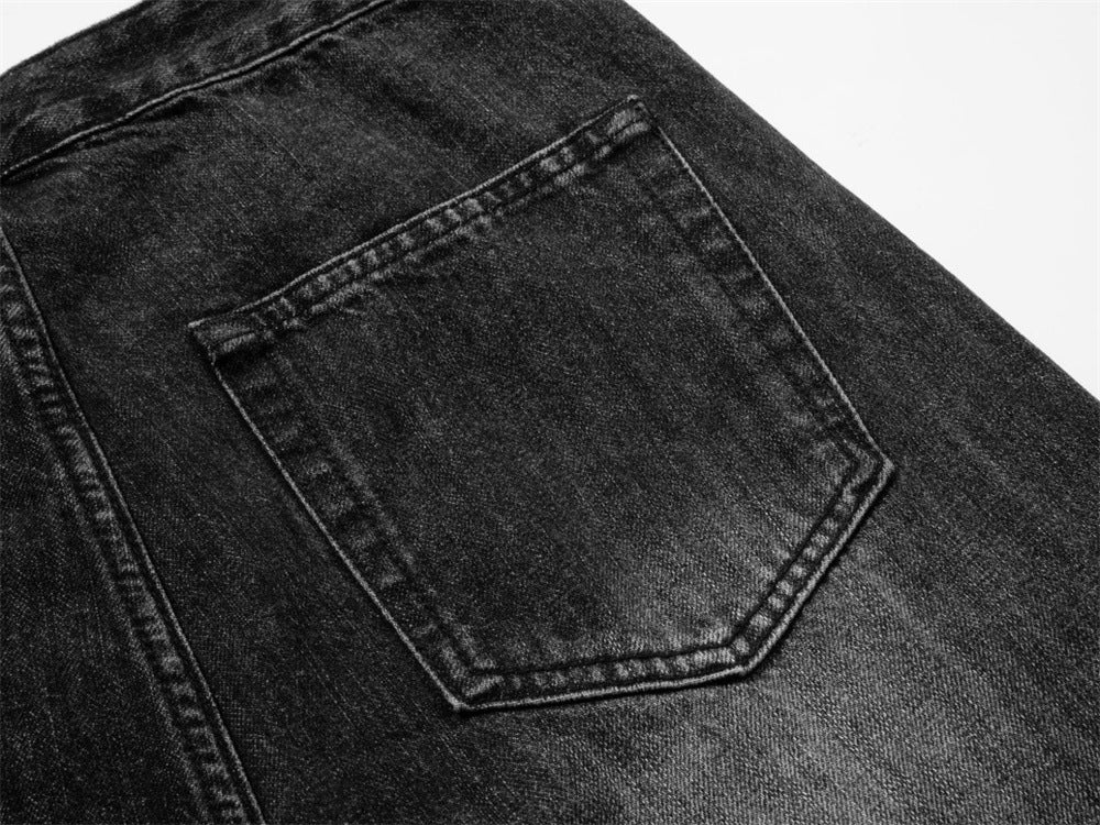 Baggy Black Jeans Men – Wide Leg Vintage Washed Straight Denim Pants