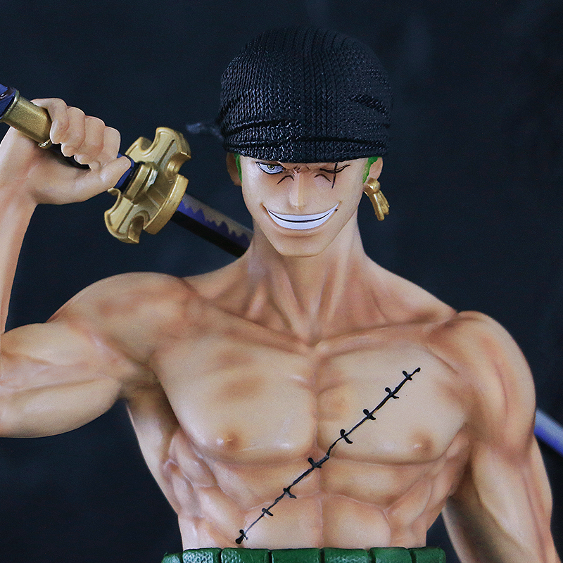 Zoro Action Figurine – 38cm with Interchangeable Head and Hands – One Piece Collectible